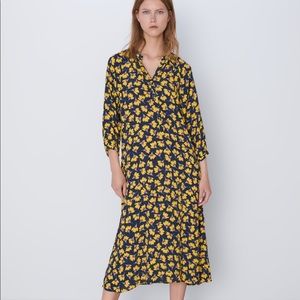 ZARA Long Floral Printed Dress